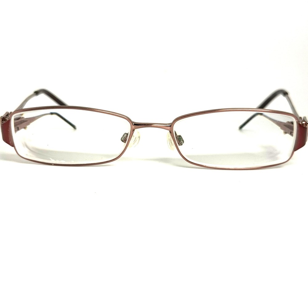 Daisy Fuentes Lourdes 064 Burgundy Metal Rectangular Eyeglass Frames Rhinestone